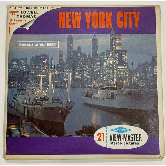 View-Master NEW YORK CITY - A649 - 3 Reel Set + Booklet - Purple Package (NYC2) - Picture 1 of 8